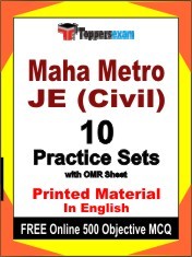 Maha Metro JE (Civil) Exam 10 Practice Sets Book English & FREE Online 500 Objective MCQ.