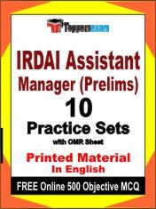 IRDAI Assistant Manager Prelims Exam 10 Practice Sets Book English & FREE Online 500 Objective MCQ.