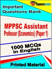 MPPSC Assistant Professor (Economics) Paper 1 Exam 1000 Objective MCQ / Question Bank in English Book / Printed Material.