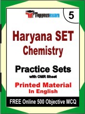Haryana SET Chemistry Exam 5 Mock Test / Practice Sets Book English & FREE Online 500 Objective MCQ.