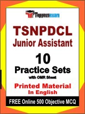 TSNPDCL Junior Assistant Exam 10 Practice Sets Book English & FREE Online 500 Objective MCQ.