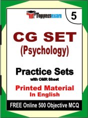 CG SET (Psychology) Exam 5 Mock Test / Practice Sets Book English & FREE Online 500 Objective MCQ.