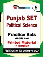 Punjab SET Political Science Exam 5 Mock Test / Practice Sets Book English & FREE Online 500 Objective MCQ.
