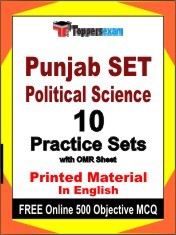Punjab SET Political Science Exam 10 Practice Sets Book English & FREE Online 500 Objective MCQ.
