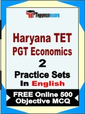 Haryana TET PGT Economics Exam 2 Mock Test / Practice Sets Book  English  & FREE Online 500 Objective MCQ.