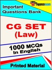CG SET (Law) Exam 1000 Objective MCQ / Question Bank in English Book / Printed Material.