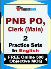 PNB PO, Clerk Main Exam 2 Mock Test / Practice Sets Book English & FREE Online 500 Objective MCQ.