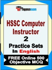 HSSC Computer Instructor Exam 2 Mock Test / Practice Sets Book  English  & FREE Online 500 Objective MCQ.