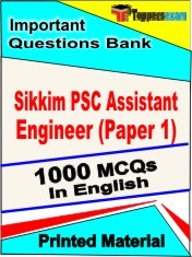 Sikkim PSC Assistant Engineer Paper 1 Exam 1000 Objective MCQ / Question Bank in English Book / Printed Material.