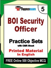 BOI Security Officer Exam 5 Mock Test / Practice Sets Book English & FREE Online 500 Objective MCQ.