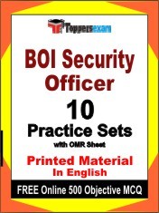 BOI Security Officer Exam 10 Practice Sets Book English & FREE Online 500 Objective MCQ.