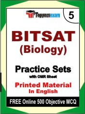 BITSAT (Biology) Exam 5 Mock Test / Practice Sets Book English & FREE Online 500 Objective MCQ.