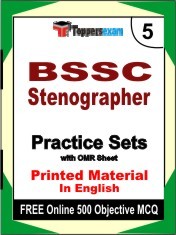 BSSC Stenographer Exam 5 Mock Test / Practice Sets Book English & FREE Online 500 Objective MCQ.