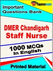 DMER Chandigarh Staff Nurse Exam 1000 Objective MCQ / Question Bank in English Book / Printed Material.