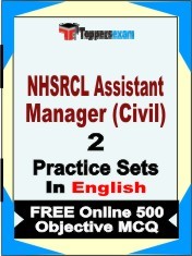 NHSRCL Assistant Manager (Civil) Exam 2 Mock Test / Practice Sets Book  English  & FREE Online 500 Objective MCQ.