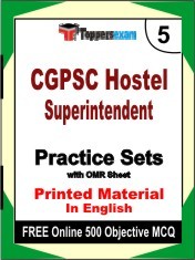 CGPSC Hostel Superintendent Exam 5 Mock Test / Practice Sets Book English & FREE Online 500 Objective MCQ.