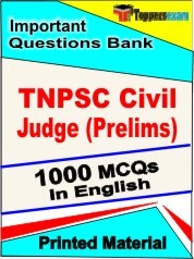 TNPSC Civil Judge Prelims Exam 1000 Objective MCQ / Question Bank in English Book / Printed Material.
