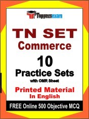 TN SET Commerce Exam 10 Practice Sets Book English & FREE Online 500 Objective MCQ.