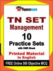 TN SET Management Exam 10 Practice Sets Book English & FREE Online 500 Objective MCQ.