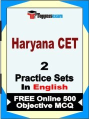 Haryana CET Exam 2 Mock Test / Practice Sets Book English & FREE Online 500 Objective MCQ.