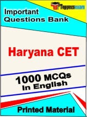 Haryana CET Exam 1000 Objective MCQ / Question Bank in English Book / Printed Material.