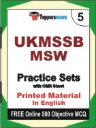 UKMSSB MSW Exam 5 Mock Test / Practice Sets Book English & FREE Online 500 Objective MCQ.