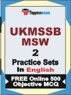 UKMSSB MSW Exam 2 Mock Test / Practice Sets Book English & FREE Online 500 Objective MCQ.