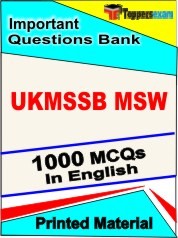 UKMSSB MSW Exam 1000 Objective MCQ / Question Bank in English Book / Printed Material.