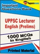 UPPSC Lecturer English Prelims Exam 1000 Objective MCQ / Question Bank in English Book / Printed Material.