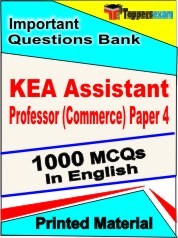 KEA Assistant Professor (Commerce) Paper 4 Exam Objective MCQ Book in English