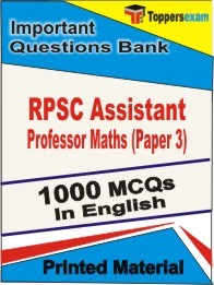 RPSC Assistant Professor Maths (Paper 3) Exam Objective MCQ Book in English