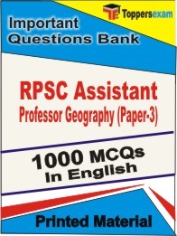 RPSC Assistant Professor Geography (Paper 3) Exam Objective MCQ Book in English