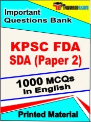KPSC FDA SDA Paper 2 Exam Objective MCQ Book in English