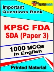 KPSC FDA SDA Paper 3 Exam Objective MCQ Book in English