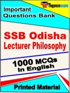 SSB Odisha Lecturer Philosophy Exam Objective MCQ Book in English