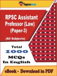 RPSC Assistant Professor (Law) Paper-3 PDF Book In English