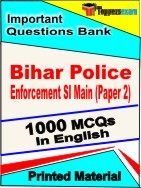 Bihar Police Enforcement SI Main Paper 2 Exam Objective MCQ Book in English