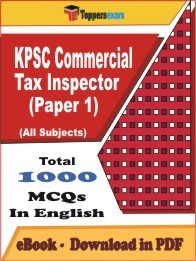 KPSC Commercial Tax Inspector (Paper 1) PDF Book In English