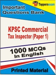 KPSC Commercial Tax Inspector (Paper 1) Exam Objective MCQ Book in English