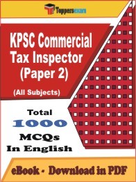 KPSC Commercial Tax Inspector (Paper 2) PDF Book In English