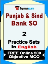 Punjab & Sind Bank SO Exam Practice Set Book in English