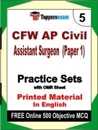 CFW AP Civil Assistant Surgeon Paper 1 Exam Practice Set Book in English