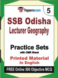 SSB Odisha Lecturer Geography Exam Practice Set Book in English