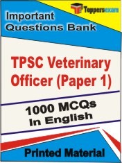 TPSC Veterinary Officer Paper 1 Exam Objective MCQ Book in English