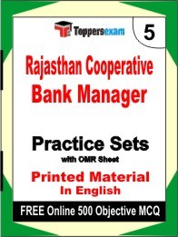 Rajasthan Cooperative Bank Manager Exam Practice Set Book in English