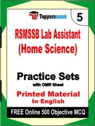 RSMSSB Lab Assistant (Home Science) Exam Practice Set Book in English