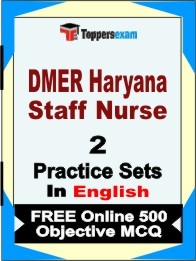DMER Haryana Staff Nurse Book in English - Question Paper / Practice Set