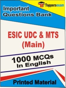 ESIC UDC & MTS Main Exam Objective MCQ Book in English