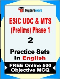 ESIC UDC & MTS Prelims Phase 1 Exam Practice Set Book in English