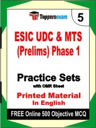 ESIC UDC & MTS Prelims Phase 1 Exam Practice Set Book in English